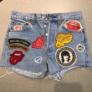 The Rolling Stones high waisted jean shorts